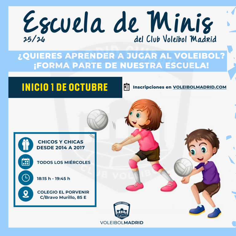 ¿Quieres aprender a jugar al voleibol? ¡Apúntate a nuestra escuela!